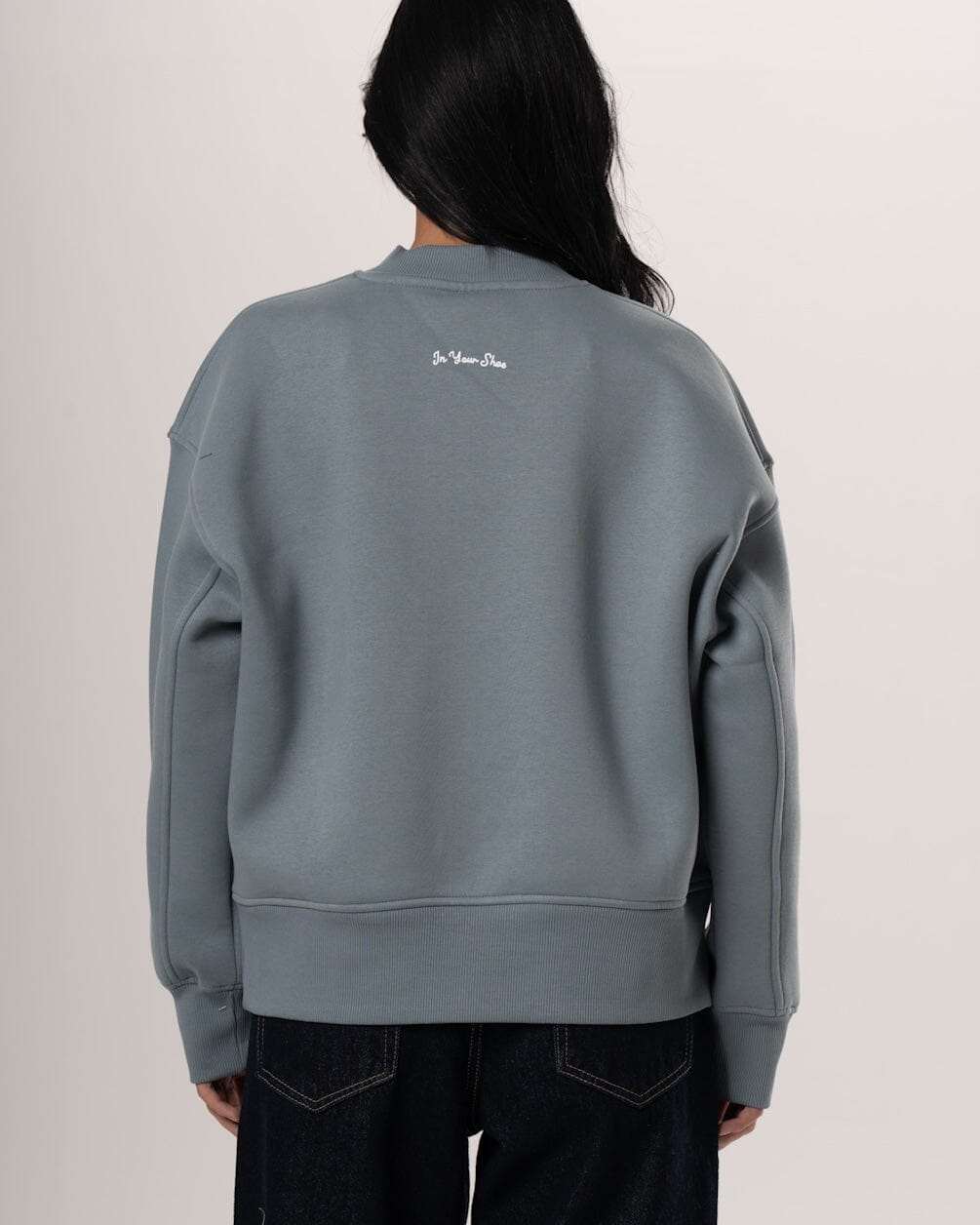 Blue Basic Boxy Crewneck