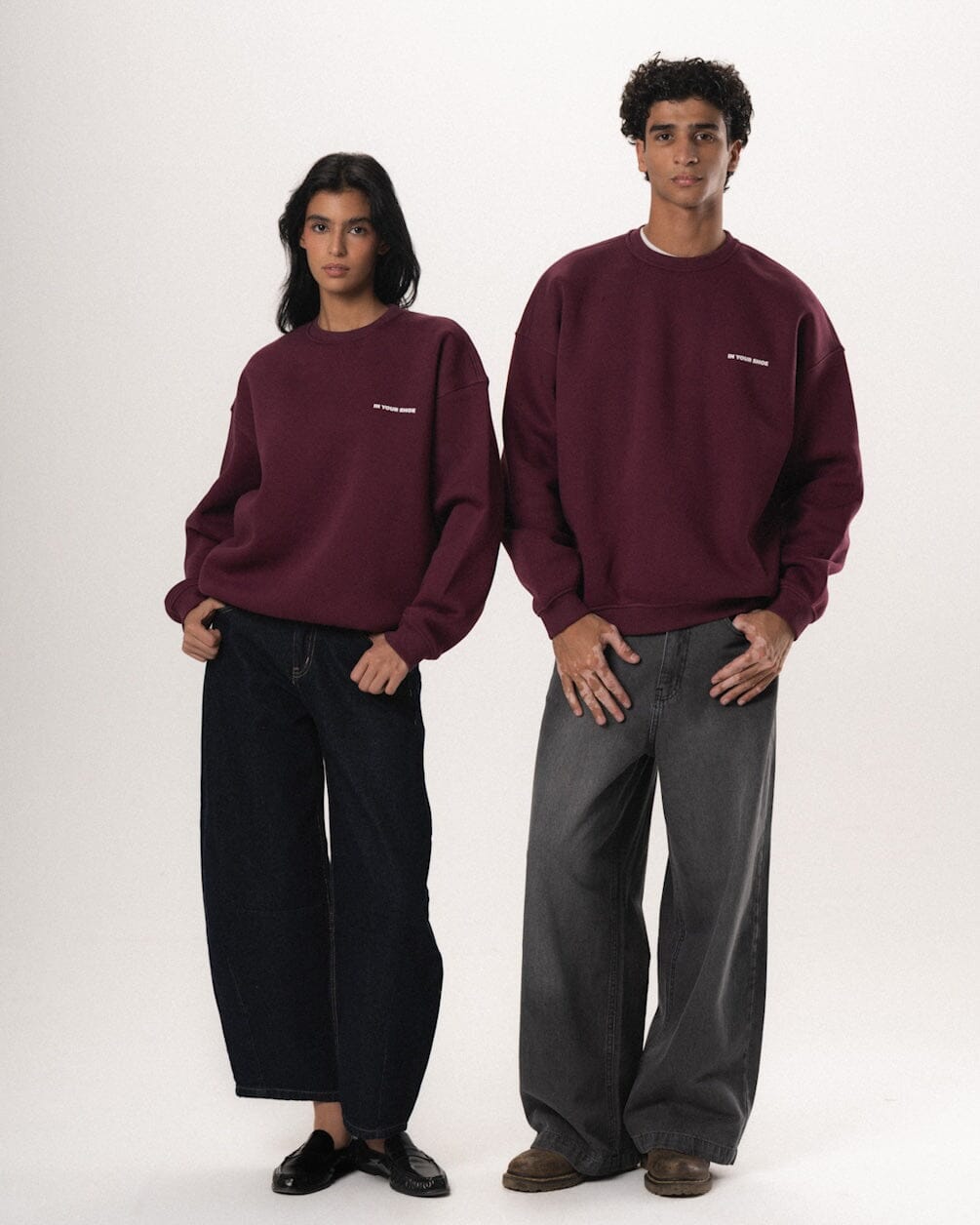 Burgundy Basic Oversized Crewneck