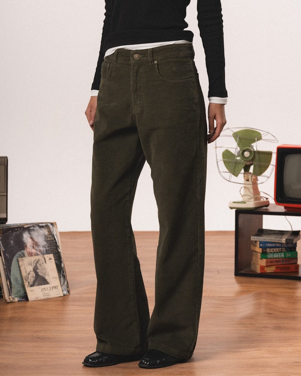 Female Green Corduroy Pants